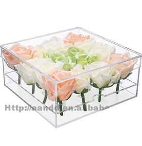 Caja Rectangular de Acrílico para Arreglos Florales, Caja de Regalo de Alta Calidad, Empaque para Rosas, Transparente, de Lujo, Plástico, OEM - Product Image 4