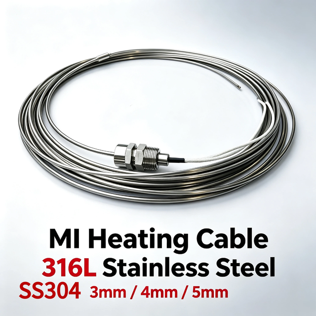 Single Core MI Heating Cable SS304/316L Stainless Steel Explosion Proof for Industrial Pipeline Heating