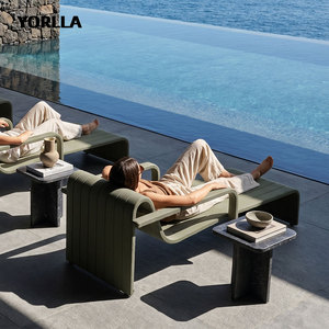 <span class=keywords><strong>Lettino</strong></span> <span class=keywords><strong>Prendisole</strong></span> di Lusso per Hotel e Resort, Resistente alle Intemperie, con Cuscini Trapuntati, in Alluminio Rinforzato - Product Image 4