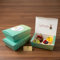 Boîte d'emballage jetable en papier pour boulangerie, personnalisée, pour gaufres, beignets et pâtisseries