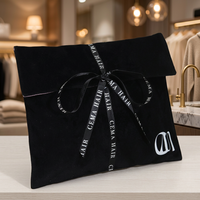 Pochette personnalisée en velours noir, sac à poussière en faux daim pour perruques, vêtements, bijoux, lunettes et accessoires