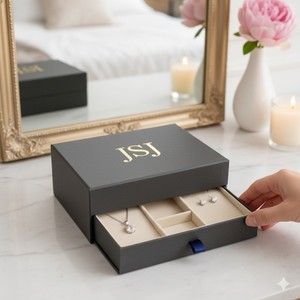 Boîte à tiroirs haut <span class=keywords><strong>de</strong></span> gamme écologique avec design multicouche <span class=keywords><strong>pour</strong></span> l'organisation des bijoux - Product Image 3