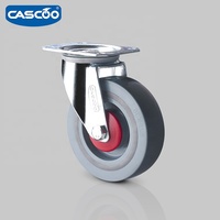 Roues pivotantes industrielles CASCOO en polypropylène de 4/5 pouces avec roulement à billes pour conteneurs à roulettes en treillis métallique