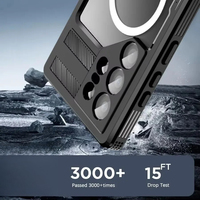 Étui magnétique étanche IP68 pour Samsung Galaxy S25 Ultra S24, protection intégrale contre les chocs, la poussière et les eaux profondes