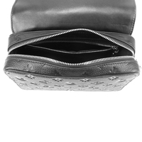 Tas Selempang Pria Kulit Paten Hitam Embossed GF Monogram Envelope Crossbody Tali Selempang Dapat Disesuaikan Bahu Musim Panas Kancing Dress