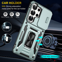 Étui de protection mat anti-traces de doigts pour Samsung Galaxy A54 5G avec cache-caméra coulissant et protection 360° °   Support rotatif pour anneau
