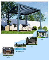 Pergola personnalisée Amas, imperméable, 6x4, en aluminium, avec toit à lamelles automatiques, pergola bioclimatique en aluminium, toit à lamelles