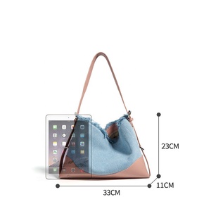 Borsa a <span class=keywords><strong>Tracolla</strong></span> Vintage di Alta Qualità per Donna, Stile Casual Bohémien in Denim, Catene Decorative, MOQ <span class=keywords><strong>Basso</strong></span>, Alla Moda con Cinghia Singola - Product Image 5