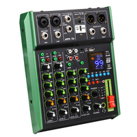 Table de mixage audio 6 canaux avec DSP intégré, alimentation fantôme 48V, carte son USB OTG, mixeur portable pour studio, karaoké, diffusion en direct