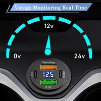Prise de chargeur de voiture pour moto 83W, charge rapide PD30W, double prise USB Type C 22.5W, adaptateur d'alimentation pour téléphone avec voltmètre, étanche