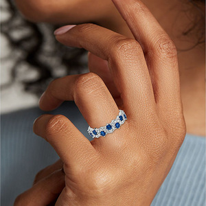 Anello con design geometrico di colore blu, stile creativo, per uomo e donna - Product Image 2