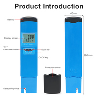 Testeur de qualité de l'eau étanche portable 3 en 1 numérique TDS EC PH testeur de température de salinité PH mètre testeur pour piscines aquariums
