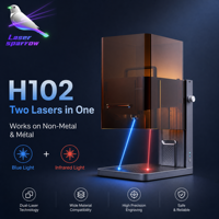 Machine de gravure laser Laser Sparrow H102 10W bleu 2W infrarouge pour acier inoxydable, bois, bambou, pierre, contreplaqué, cuir