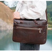 FULIYA vente en gros Vintage porte-documents en cuir pour hommes pochette d'ordinateur étanche sac à bandoulière homme d'affaires sac à main porte-documents
