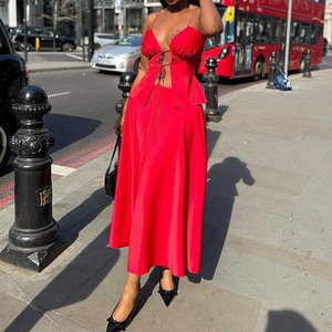 <b>Sexy</b> Strappy Halter Top High Waisted Half Skirt Women's 2 Piece <b>Set</b> Fashion - Product Image 3