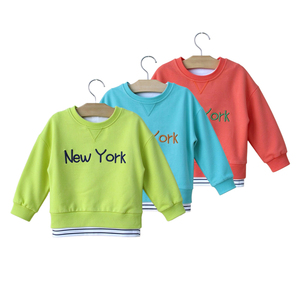 <span class=keywords><strong>Sweat</strong></span>-shirt décontracté en molleton de coton à col rond et épaules tombantes pour bébés garçons, couleur unie, brodé, collection automne, OEM ODM - Product Image 1