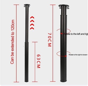 Welltop VT-03.093 Wholesale Adjustable Black Metal Furniture Legs Telescopic <strong>Support</strong> Base <strong>Board</strong> for <strong>Sofa</strong>/Bed Folding Table Legs - Product Image 2