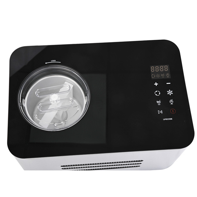 1.5L 220V Electric Soft Serve Ice Cream Machine with Compressor Automatic Ice Cream Maker for Household Use Plastic Housing