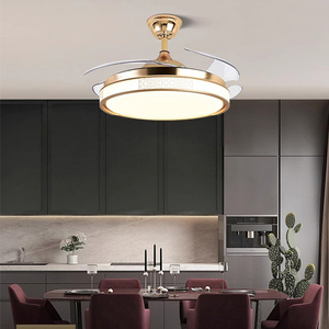 Fandelier Crystal Ventilador de techo Luz Led Remoto Moderno Invisible Retráctil Araña Sala de estar Garantía de 5 años - Product Image 6