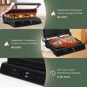 Elektrische grill met digitale bediening, sandwichmaker, paninimaker, broodrooster, 3-in-1 contactgrill, binnenrooster - Product Image 3