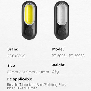 락브로스 자전거 후미등 USB 충전식 초경량 LED 안전등 5모드 방수형 - Product Image 6