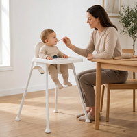 Chaise haute bébé moderne en plastique, pliable, légère, ergonomique, avec dossier croisé et plateau, pour la cuisine et la salle à manger