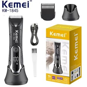 Tondeuse corporelle <span class=keywords><strong>Kemei</strong></span> KM-1845 pour hommes et femmes, lame en céramique, tondeuse à cheveux IPX7, tondeuse pour l'aine, rasoir corporel, tondeuse pour bikini - Product Image 6
