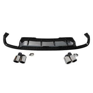 กันชนหลังแบบ S5ตัวกระจายแสงสีดำมันวาวพร้อมท่อไอเสียสำหรับ <span class=keywords><strong>Audi</strong></span> A4 B9 2017 2018 2019 B9 A4 ABS - Product Image 2