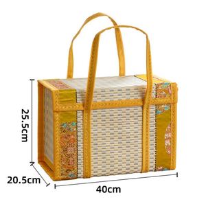 Pastoral Bamboo Woven Bamboo Products <b>Camping</b> <b>Storage</b> <b>Box</b> Handmade Woven Basket Outdoor Picnic Basket - Product Image 6
