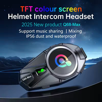 2025 nouveau Q68 MAX écouteur sans fil réponse automatique 1000MAH interphone casque moto dent bleue avec Radio FM