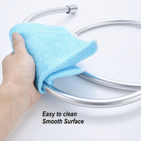 Tuyau de douche lisse argenté haute pression en PVC pour tuyaux de plomberie flexibles à tête de bain