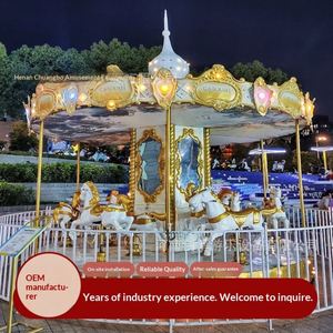Nouveau Grand Carrousel Électrique de Luxe Scénique pour Enfants, Équipement d'Attraction Extérieur en FRP et Acier pour Parc - Product Image 1