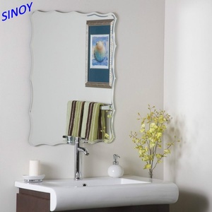 Modern <b>Asymmetrical</b> Frameless Accent <b>Mirror</b> Tempered Round & Oval Pattern for Dressing for Living Room Entryway Bedroom - Product Image 4