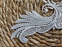 Applique en dentelle brodée tricotée, motif dentelle de Venise blanche pour robe de mariée, décoration de vêtements, bricolage à domicile, accessoires en vrac pour filles