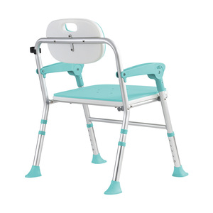 Chaise de douche Ryusei, siège de bain pliant en alliage d'aluminium de 48 cm de large pour personnes âgées, handicapées, femmes enceintes - Product Image 3