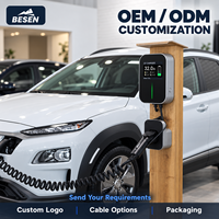 Chargeur de voiture électrique BESEN 32A 7kW, borne de recharge pour véhicules électriques avec prise de type 2