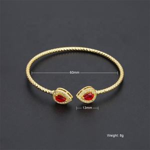 Jxx New <b>Fashion</b> 24K Gold Plated Zircon <b>Cuff</b> <b>Bracelet</b> Bangle Stylish Women's Bangle Style <b>Cuff</b> <b>Bracelet</b> - Product Image 3