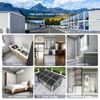 Maison mobile préfabriquée sur roues, maison modulaire moderne en conteneur, intérieur personnalisable, structure en acier, espace de vie/bureau, cuisine