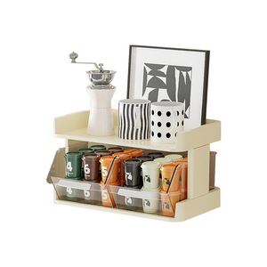 Office Organizer Desktop <b>Storage</b> <b>Box</b> With Transparent <b>Drawers</b> For Tea Coffee Cups Minimalist Design Standing Type Rectangle - Product Image 1