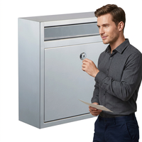 Boîte aux lettres extérieure autoportante en acier inoxydable blanc, étanche et durable, avec finition brossée