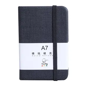 Cuaderno de papel personalizado A7 de cubierta dura de línea Horizontal Yubon, duradero promocional con fabricación de fábrica, bonito libro diario de cuero