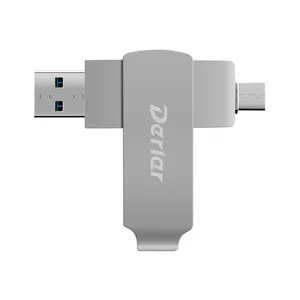 Clé USB 3.0 Type C avec finition métallique, connecteur Duo 8G, 16G, 32G, 64G, 128G, Logo personnalisé