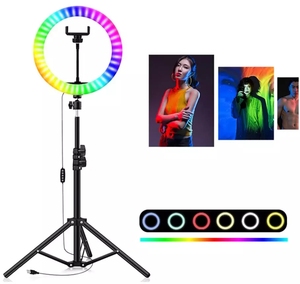 30cm 12 Inch RGB <span class=keywords><strong>LED</strong></span> Ring Light Kit Luces Para Vivo <span class=keywords><strong>pour</strong></span> Vlogging Video <span class=keywords><strong>Selfie</strong></span> <span class=keywords><strong>Selfie</strong></span> Ring <span class=keywords><strong>LED</strong></span> avec trépied Stand Phone Holder - Product Image 5