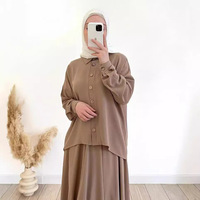 Chemise ample à manches longues et jupe longue pour femmes musulmanes, ensemble 2 pièces, élégant et modeste, pour tous les jours, Dubaï, vente en gros OEM