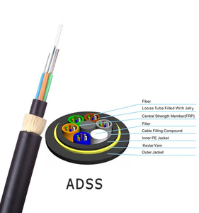 Cable de Fibra Óptica ADSS de 120 m, SM 6 10 18 24 48 144f 288 Núcleos, Doble Cubierta, para Ductos Aéreos, 12 Núcleos, 24 Núcleos - Product Image 3