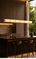 Suspension de restaurant en marbre naturel espagnol, luminaire linéaire de luxe minimaliste italien haut de gamme pour salle de thé et îlot de cuisine