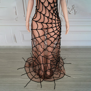 Novance Y5463 Productos de Moda Vestido de Noche Elegante Negro con Diseño de Telaraña Único, Talla Grande, Sexy y Transparente para Mujer - Product Image 6