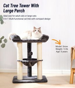 Torre para Gatos Pequeños Starmon con Percha Suave, Árbol para Gatos Estable, Poste Rascador para Gatos con Hamaca - Product Image 6