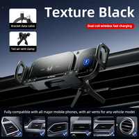 Produits prêts à être expédiés, chargeur sans fil pour voiture à double bobine 15W anti-vibration, rotation à un clic pour téléphone à écran pliable, support pour cadeau
