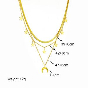 Collar Personalizado de Acero Inoxidable 316L Chapado en Oro de 14k y 18k Resistente al Agua, Collar con Colgante de Varias Capas para Mujer - Product Image 6